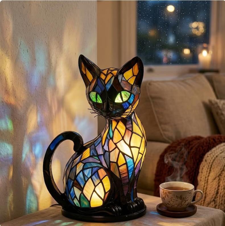 Handgemaakte Tiffany kat lamp, Verzenden