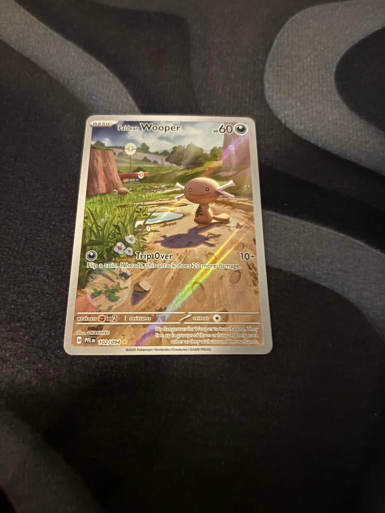Wooper Pokémon kaart - Paldean Wooper 102/094, Ophalen, Zo goed als nieuw, Losse kaart, Foil