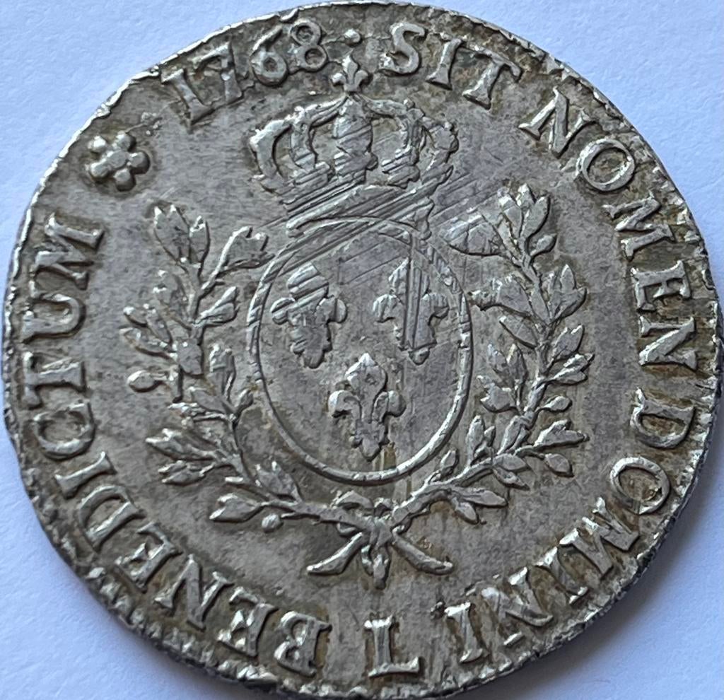 Frankrijk mooie zilveren ecu 1767L, Ophalen of Verzenden, Frankrijk, Losse munt, Zilver