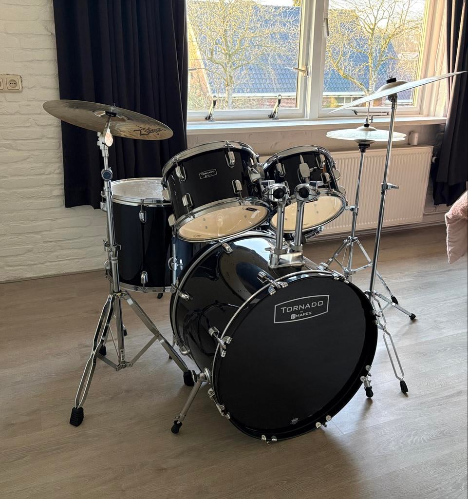 Tornado Mapex drumstel met Zildjian bekkens, Muziek en Instrumenten, Drumstellen en Slagwerk, Ophalen, Gebruikt, Overige merken