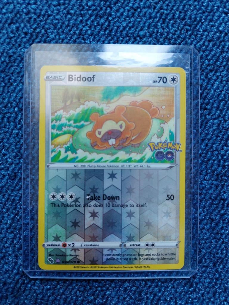 Bidoof Peelable Reverse Holo Pokémon GO Kaart, Hobby en Vrije tijd, Verzamelkaartspellen | Pokémon, Ophalen of Verzenden, Zo goed als nieuw