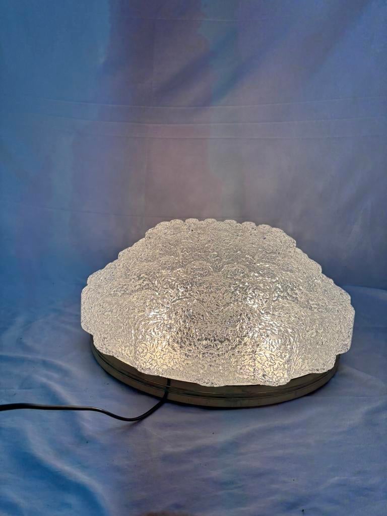Vintage kunststof ijsglas plafondlamp 47 cm doorsnede!, Ophalen of Verzenden, Gebruikt, Kunststof