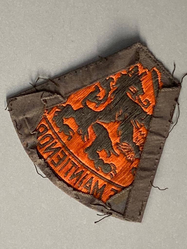 Nederlandse Je maintiendrai KL DT mouwleeuw, Verzamelen, Ophalen of Verzenden, Landmacht, Nederland, Embleem of Badge