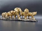 The Big Five–Exclusieve Luxe Safari/Dieren beeld-Goudkleurig, Ophalen of Verzenden, Handgemaakt, 20 - 50 cm, Overige materialen
