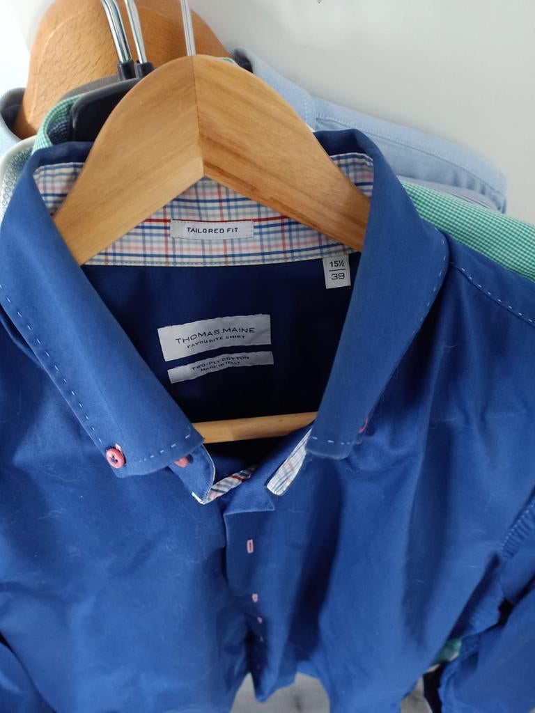 Heren merk overhemden oa Tommy Hilfiger Boss S/M slim fit, Kleding | Heren, Ophalen of Verzenden, Zo goed als nieuw, Blauw, Tommy Hilfiger