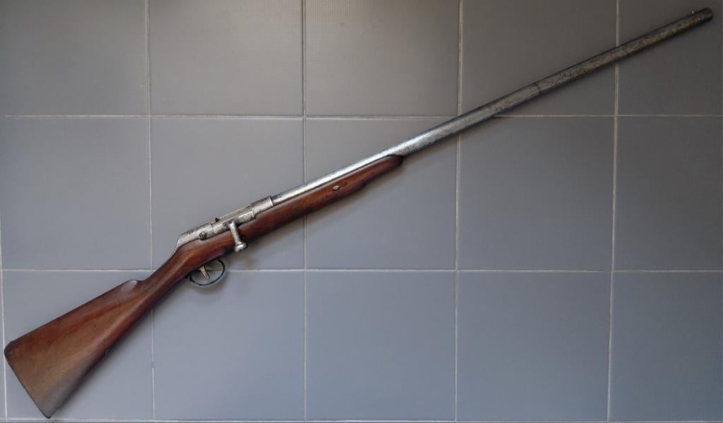 Antiek Belgisch enkelloops hagel geweer kal 12 zwartkruit, Ophalen of Verzenden