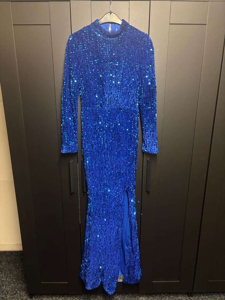 Nieuw blauw paletten galajurk carnaval maat 36 S, Kleding | Dames, Carnaval, Nieuw, Ophalen of Verzenden, Kleding