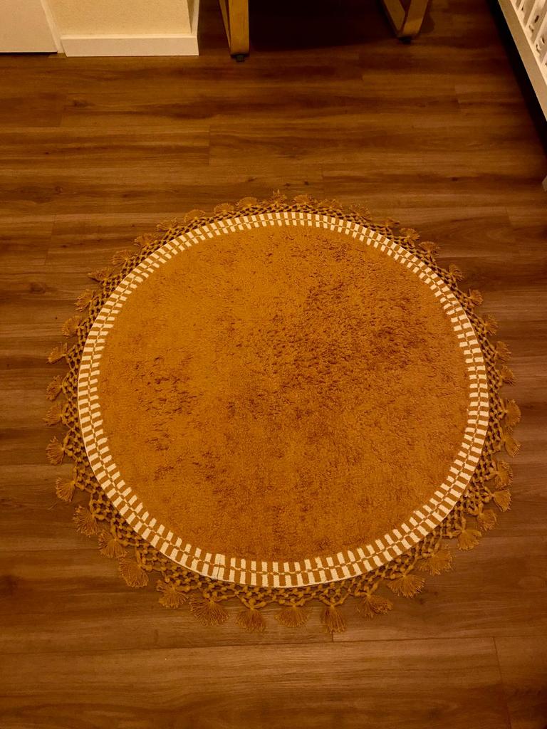 Vloerkleedje, bruin, 100cm, Huis en Inrichting, Stoffering | Tapijten en Kleden, Ophalen, Zo goed als nieuw, Rond, 50 tot 100 cm