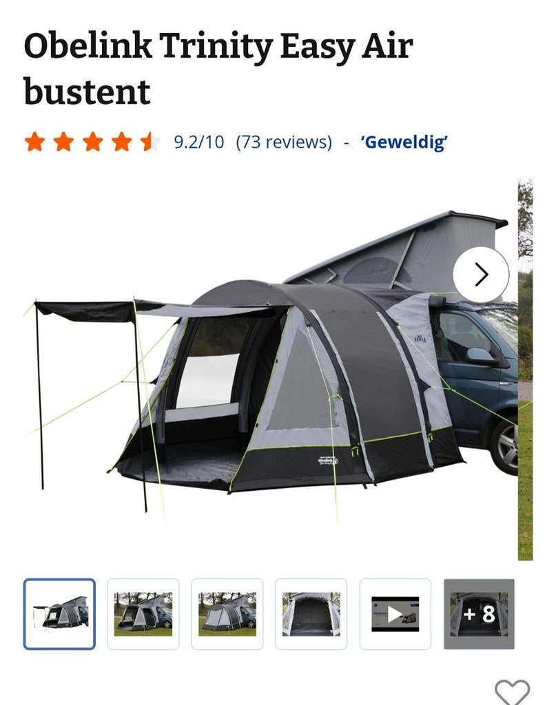 Z.g.a.n! Obelink Tinity Heavy Duty Easy AIR Bustent!, Caravans en Kamperen, Tenten, Ophalen, Obelink, Obelink, Zo goed als nieuw