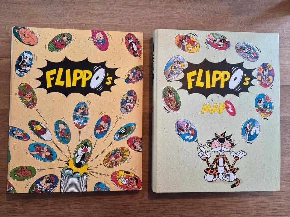 Flippo's Map 1 Map 2 en de 3x Adventure 816 817 818, Verzamelen, Flippo's, Ophalen, Spiek, Met verzamelmap(pen)