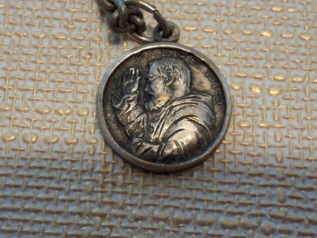 Zilveren Medaille Pater Pio en Sint Michaël, Ophalen of Verzenden