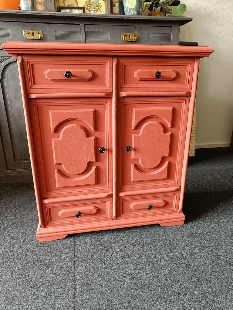 Brocant kastje krijtverf, Huis en Inrichting, Kasten | Dressoirs, Ophalen, 50 tot 100 cm, Zo goed als nieuw, Met lade(s)