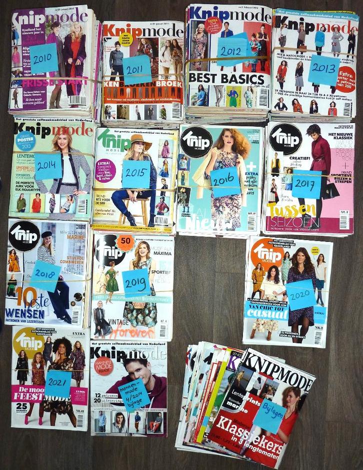 KNIPMODE 2010 t/m 2021 diverse nummers + bijlagen, Hobby en Vrije tijd, Kledingpatronen, Zo goed als nieuw, Overige typen, Vrouw