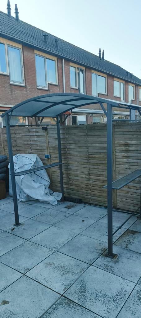 Bbq overkapping, Tuin en Terras, Ophalen, Glas, Gebruikt, Aluminium