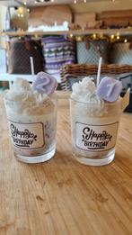 Handgemaakte paraffinevrije kaarsen in glas, Ophalen, Overige materialen, Wit, Nieuw