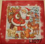 Servetten decoupage/bullet journal * kerstman+dieren L1077, Verzenden, Nieuw, Materiaal