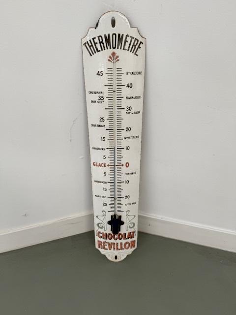 Oud Emaille reclamebord Revillon 1930 / Mancave, Ophalen of Verzenden, Gebruikt, Reclamebord