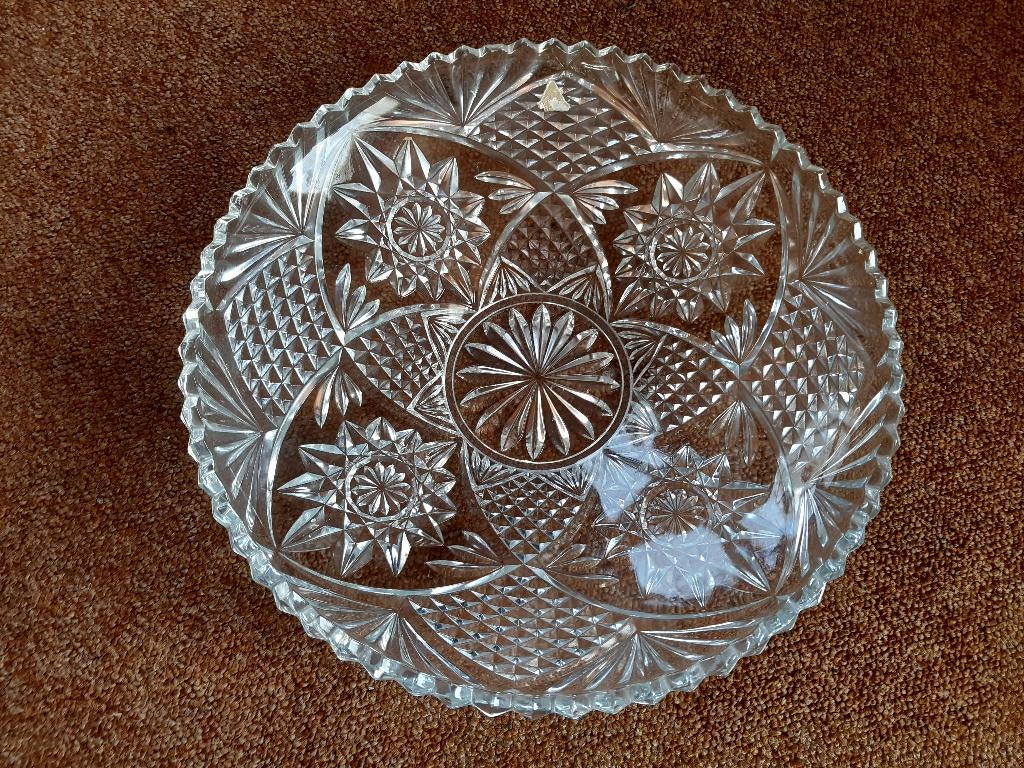 glazen kristallen schaal, Ophalen of Verzenden