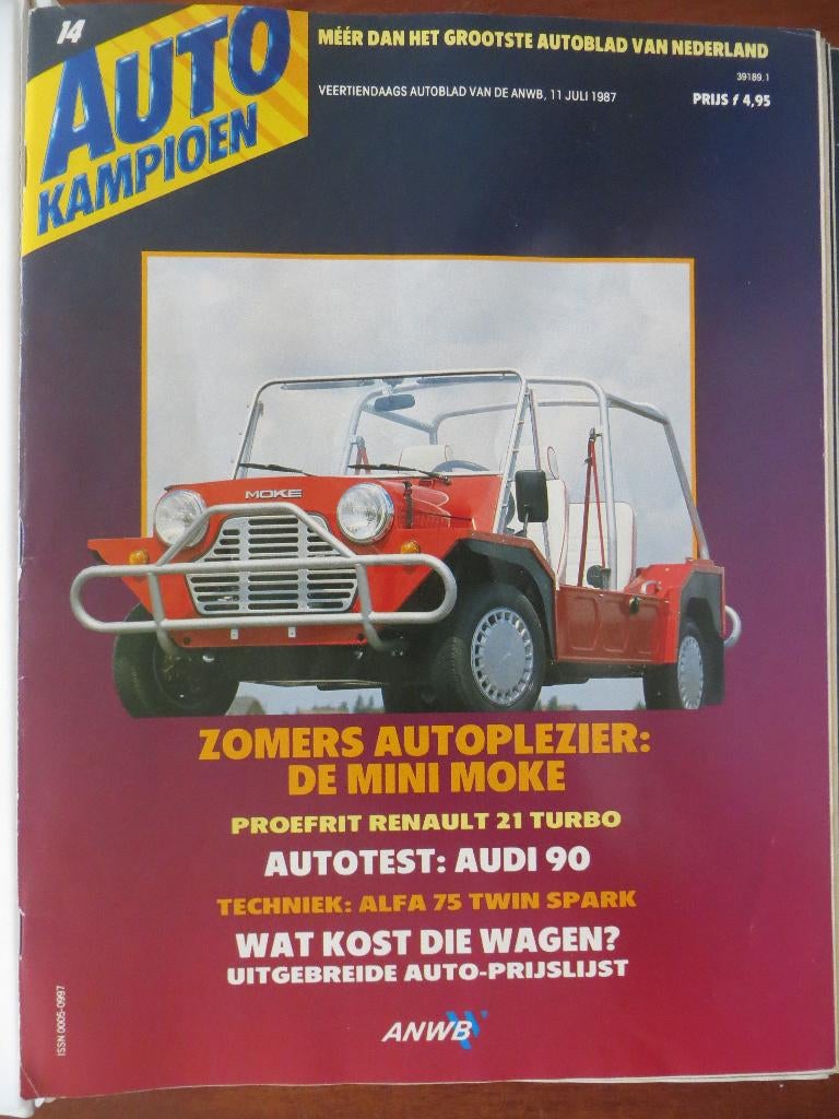 Autokampioen 14 1987 Mini Moke, Audi 90, Alfa Romeo 75 TS, Ophalen of Verzenden, Nieuw, Alfa Romeo