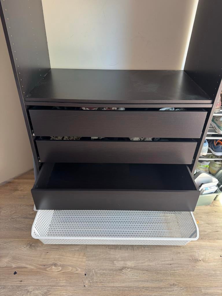 IKEA Pax kast basiselement met 4 lades en hangedeelte, Ophalen, Gebruikt, 200 cm of meer, 50 tot 100 cm