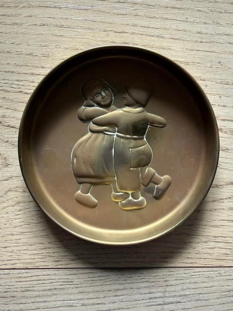 Vintage antieke koperen puddingvorm/ mal boerenpaar, Ophalen of Verzenden