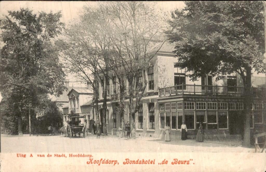 Hoofddorp - Bondshotel - de Beurs, Ophalen of Verzenden, Voor 1920, Gelopen, Noord-Holland