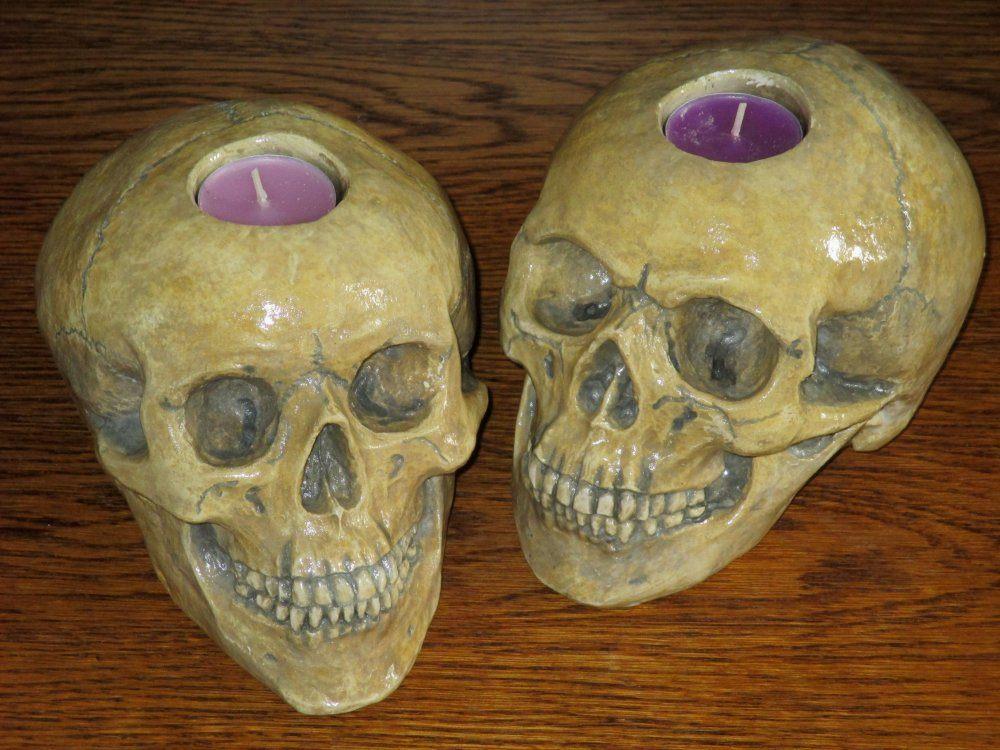 Kandelaar Schedels mens, KLEUR NAAR WENS! Skulls menselijk, Huis en Inrichting, Woonaccessoires | Overige, Nieuw, Ophalen of Verzenden