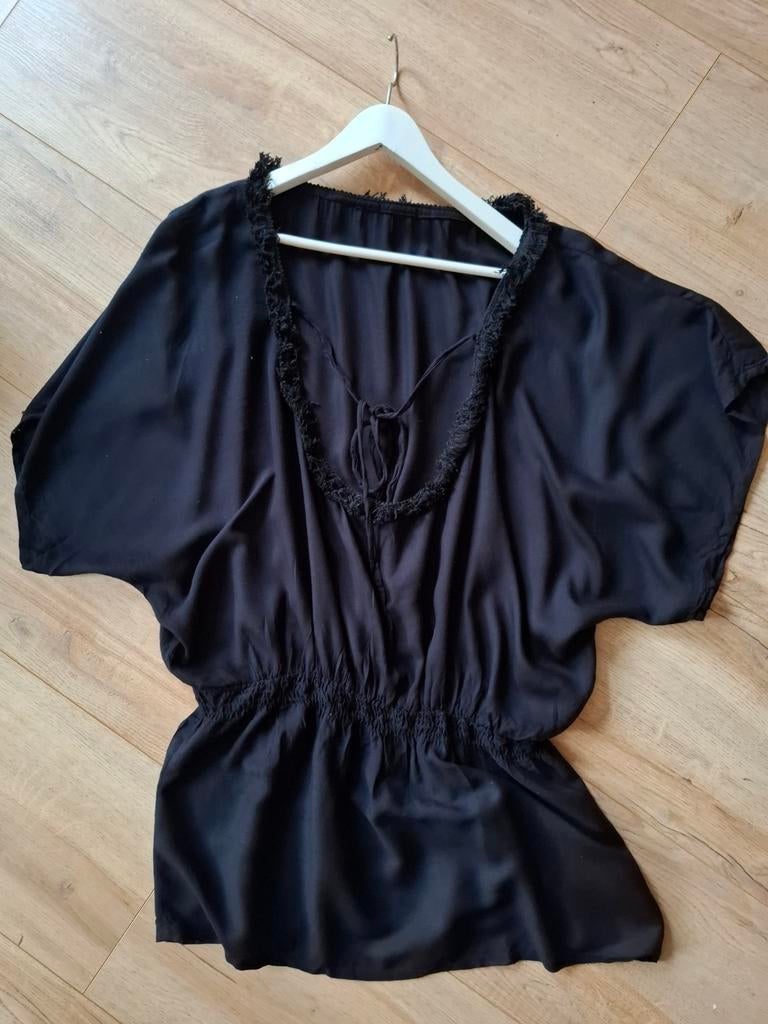 Zwarte tuniek/kort jurkje voor bv strand, Wendy van Dijk,  M, Maat 38/40 (M), Wendy van Dijk, Zwart, Ophalen of Verzenden