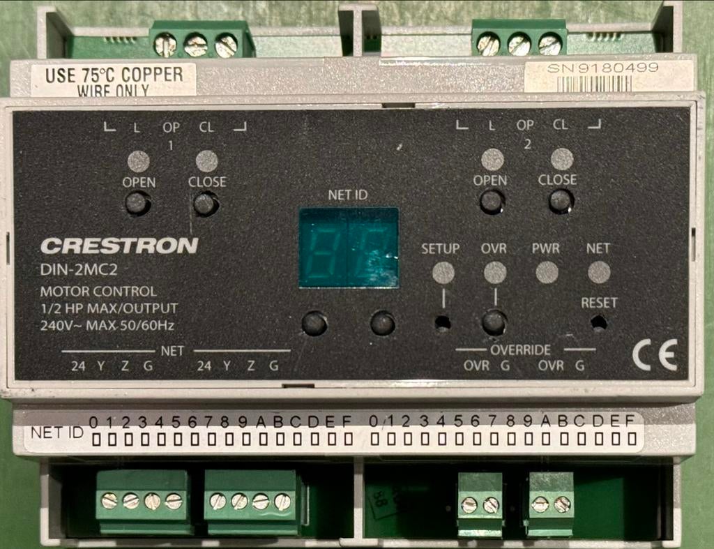 Crestron DIN-2MC2 Motor Control, Audio, Tv en Foto, Professionele Audio-, Tv- en Video-apparatuur, Ophalen of Verzenden, Gebruikt