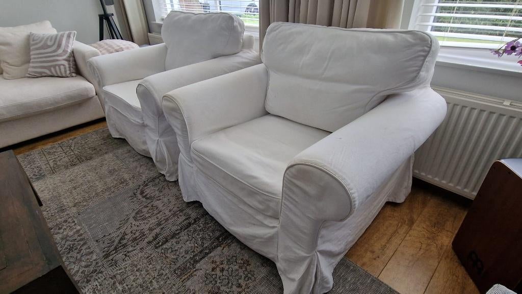 Te koop 2 stuks Ikea Ektorp fauteuils, Ophalen, Gebruikt, Klassiek, 75 tot 100 cm