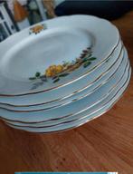 6 borden met bloemmotief, Ophalen, Keramiek, Zo goed als nieuw, Bord(en)