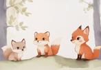 Bosdieren fotobehang Vosjes, Ook op maat, Muurdeco4kids, Verzenden, Minder dan 10 m², Kinderkamer, baby, bosdieren, vos,