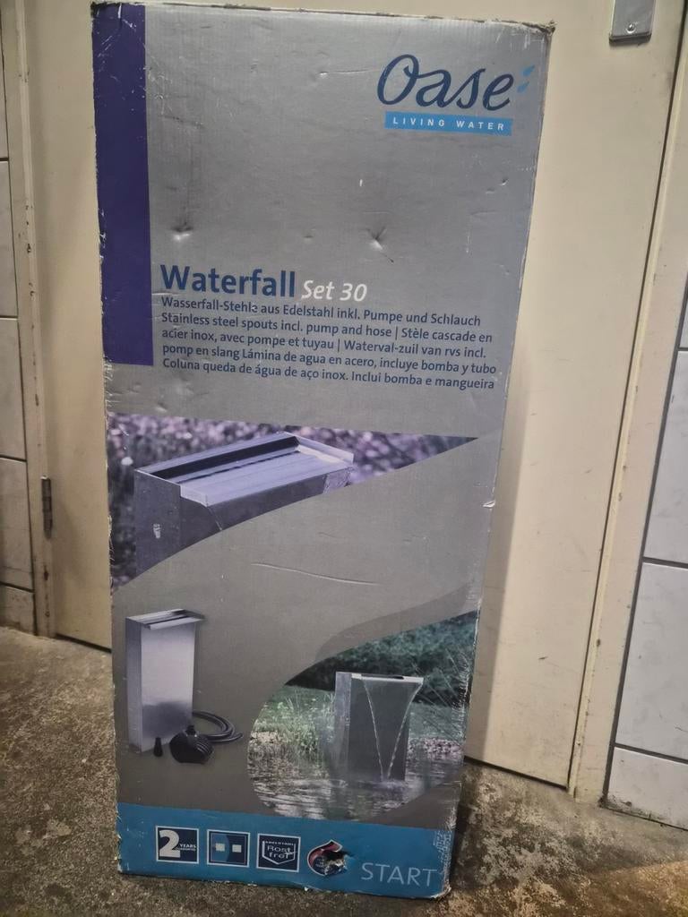 Oase Waterfall Set 30 RVS Waterval met Pomp en Slang, Tuin en Terras, Waterpartijen en Fonteinen, Ophalen of Verzenden, Nieuw