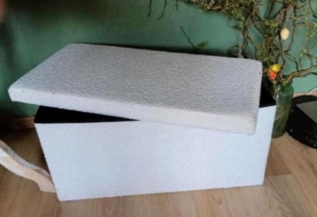 Witte opbergbox met deksel, Huis en Inrichting, Woonaccessoires | Kisten, Gebruikt, Minder dan 50 cm, 50 tot 75 cm, 50 tot 100 cm