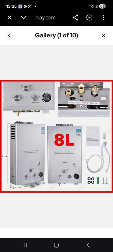 Nieuwe Camping Propaan Geiser - Ideaal voor onderweg!, Doe-het-zelf en Verbouw, Geisers en Boilers, Ophalen of Verzenden, Minder dan 3 jaar oud