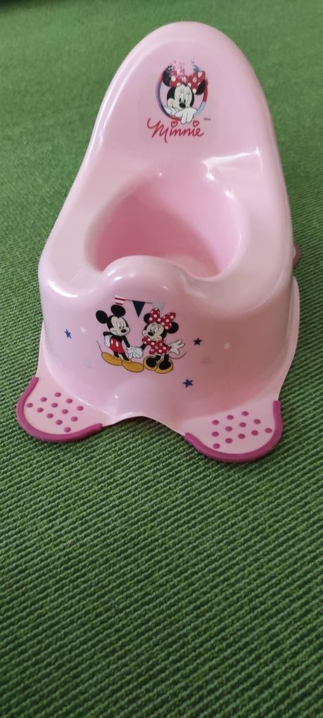 Potje en kindertoiletbril - Minnie Mouse en groen/wit, Ophalen of Verzenden, Gebruikt