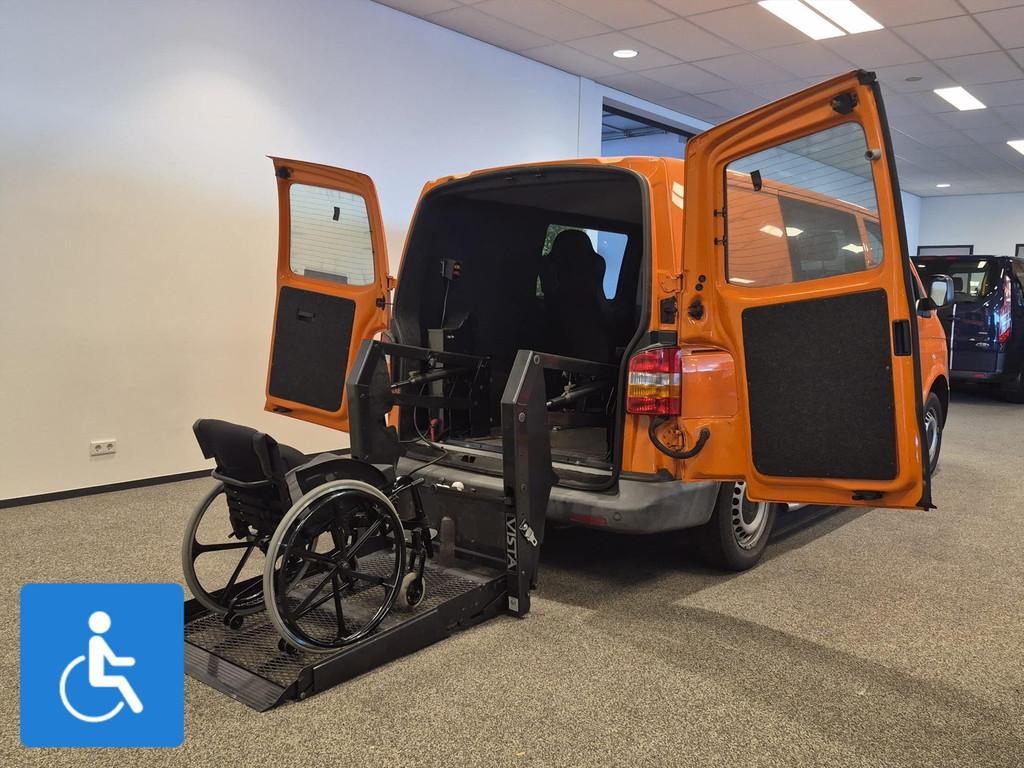 Volkswagen Transporter L1H1 Rolstoelbus 5+1, Auto's, Bestelauto's, 12 maanden, Stof, Gebruikt, Zwart