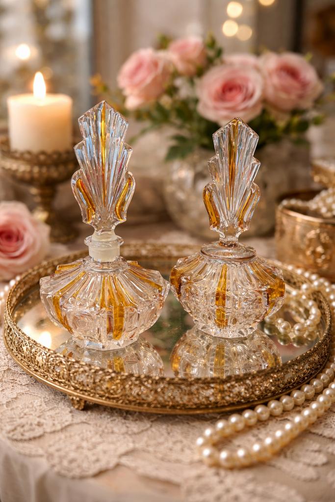 Val St Lambert kristal twee stuks Model Valabert, Val St Lambert kristal, Gebruikt, Rond, Ophalen of Verzenden