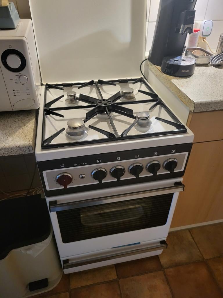 Etna gasfornuis vintage, Ophalen, 4 kookzones, Gas, Vrijstaand