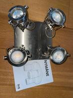 4 spots spot lamp halogeen IKEA metaal 15e Max 50 w, Huis en Inrichting, Lampen | Spots, Ophalen of Verzenden, Zo goed als nieuw