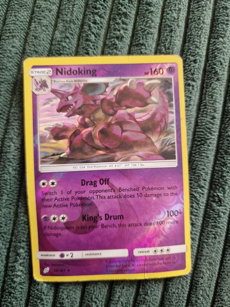 Nidoking Pokémon Kaart - Holo 59/181, Ophalen of Verzenden, Gebruikt, Losse kaart, Foil