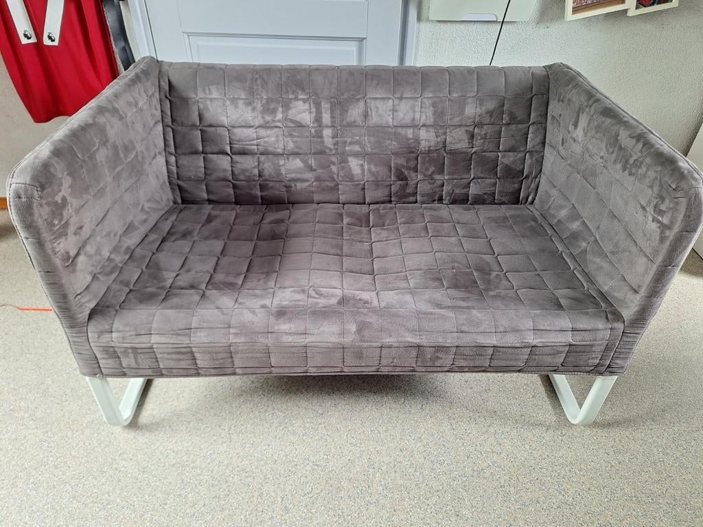 Ikea Knopparp bankje grijs, Ophalen, Tweepersoons, Zo goed als nieuw, Stof