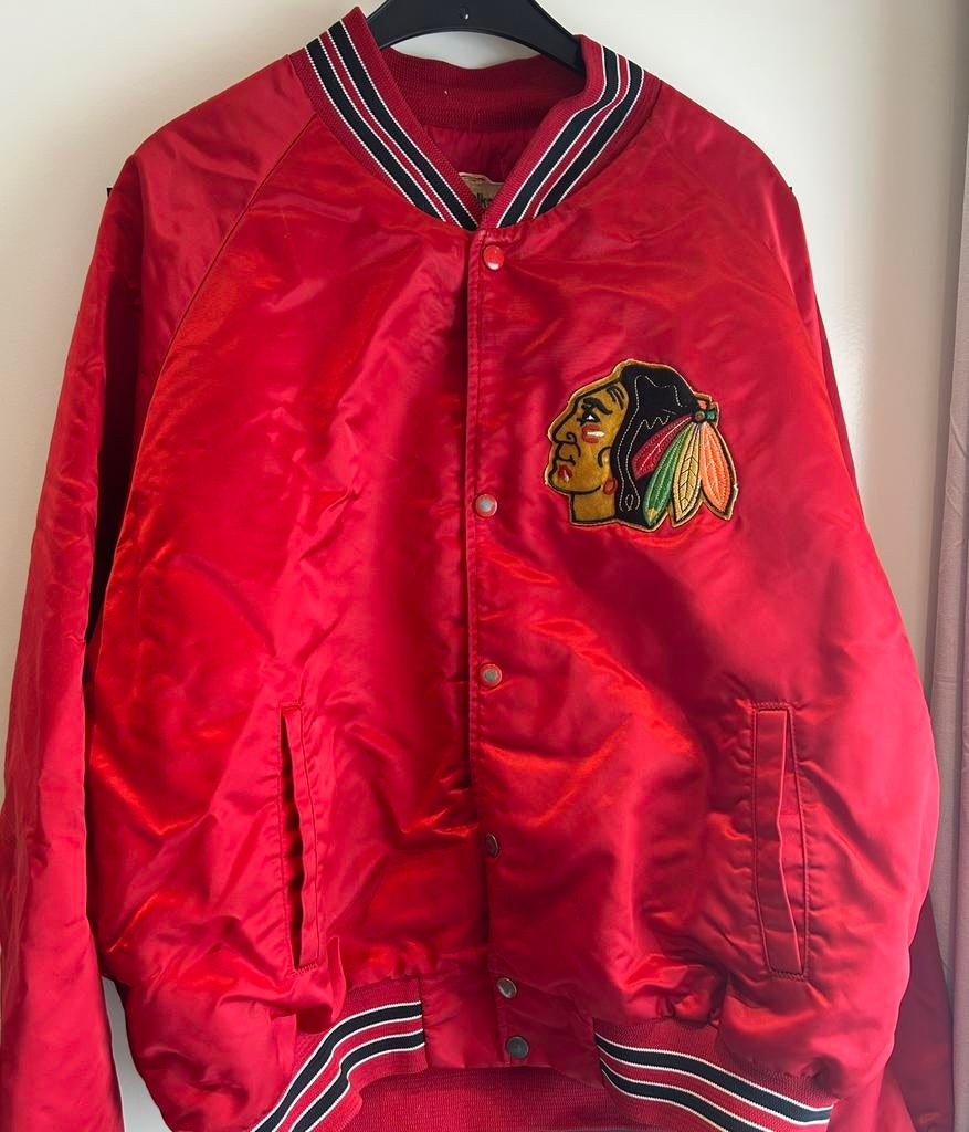 Bomberjack / Jas rood Vintage Black Hawks XL, Verzenden, Gedragen, Maat 56/58 (XL), Rood