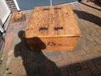Antieke houten kist met metalen beslag, Ophalen of Verzenden