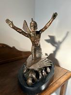 Bronzen Art Deco beeld de aviateur, Antiek en Kunst, Antiek | Koper en Brons, Ophalen of Verzenden