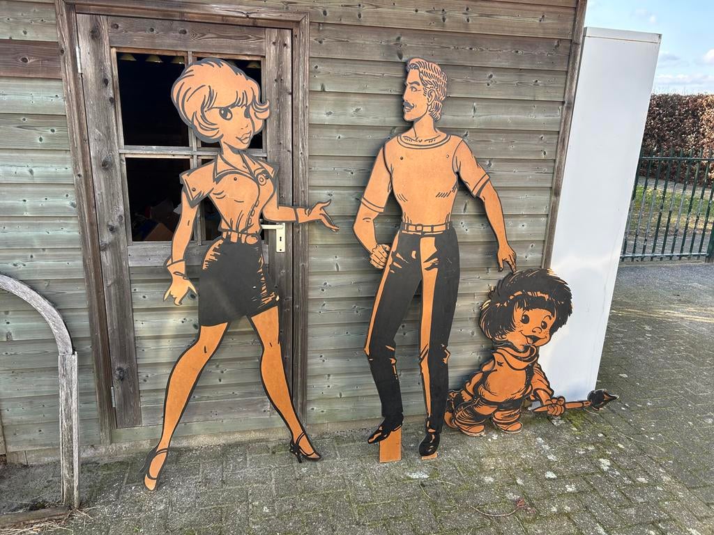 Decoratieve houten figuren: Man, vrouw en kind, Verzamelen, Beelden en Beeldjes, Ophalen of Verzenden, Gebruikt