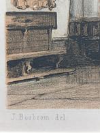 Johannes Bosboom gekleurde litho kerkinterieur ca 1850, Ophalen of Verzenden