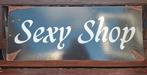 Mooi groot reclame bord geen emaille sexy shop, Ophalen of Verzenden, Gebruikt, Reclamebord