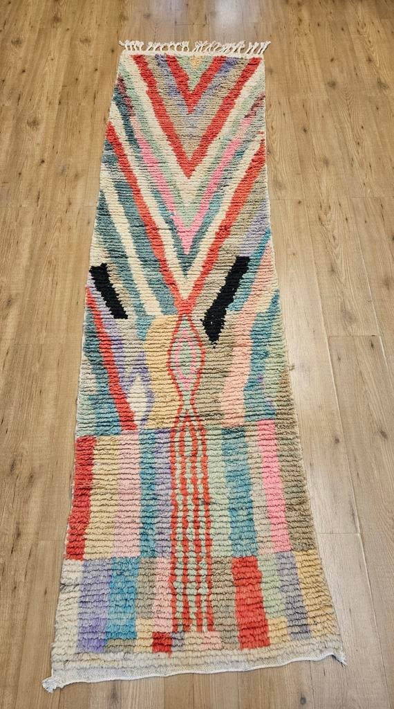 Handgeknoopt oosters tapijt loper Berber Beni Mrirt 283x77, Info@SlatsAntiek.nl, Crème, Perzisch, Vof Slats Antiek