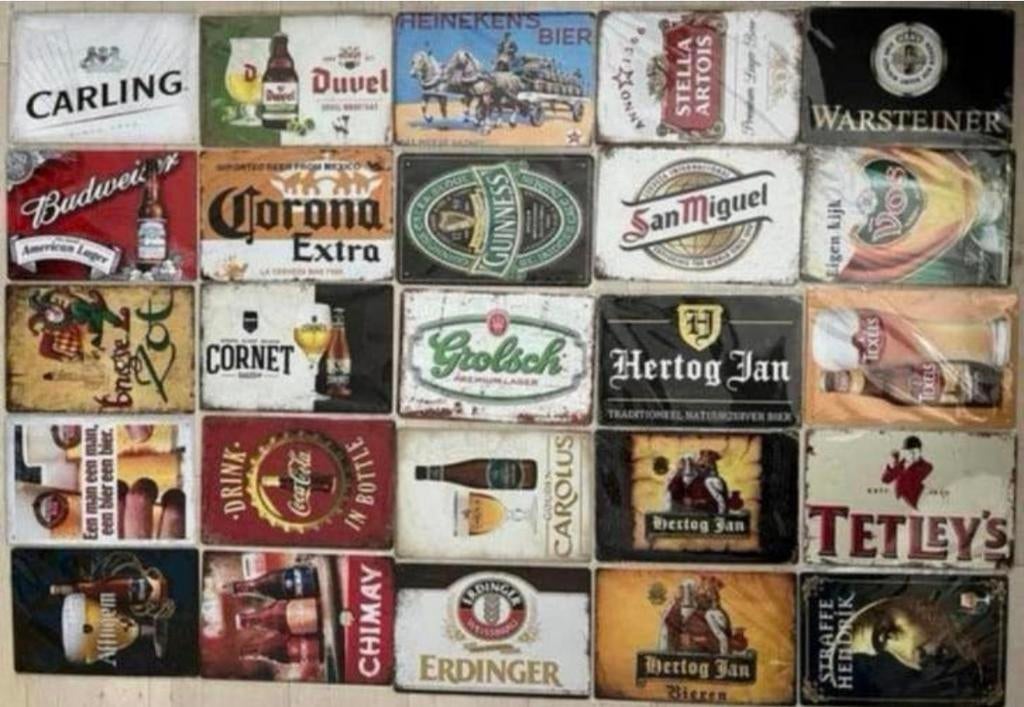 Metalen wandbord Bier 20x30 cm (3 voor 21€) Aanbieding!, Verzamelen, Merken en Reclamevoorwerpen, Ophalen of Verzenden, Zo goed als nieuw